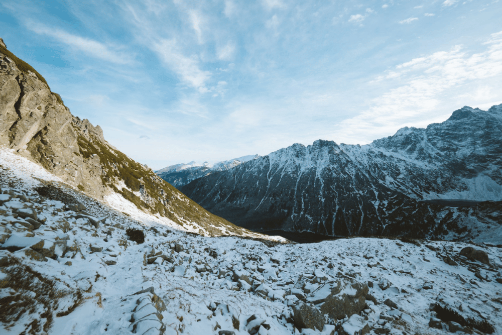 Snow covered mountains and road view at Rohtang Pass Manali